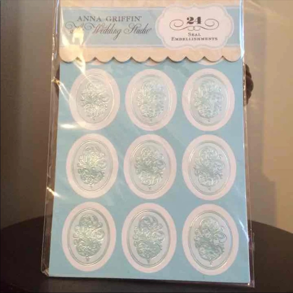 Anna Griffin Blue Wedding Invitation Seals Stickers Something Blue